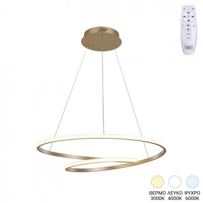 Φωτιστικό οροφής Rexon pakoworld led μέταλλο χρυσό Φ49x12εκ