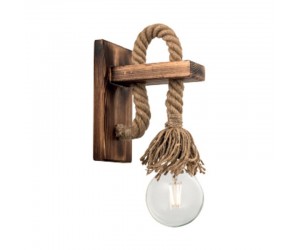 Φωτιστικό τοίχου-απλίκα Nenika pakoworld E27 ξύλο και σχοινί σε φυσική απόχρωση 14x14x26εκ Φωτιστικό τοίχου-απλίκα Nenika pakoworld E27 ξύλο και σχοινί σε φυσική απόχρωση 14x14x26εκ