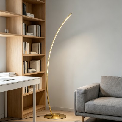Φωτιστικό δαπέδου Archer pakoworld led χρυσό μεταλλικό 70x28x165εκ Φωτιστικό δαπέδου Archer pakoworld led χρυσό μεταλλικό 70x28x165εκ