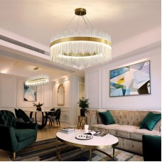 Φωτιστικό οροφής πολυέλαιος Crown pakoworld led χρυσό με κρύσταλλα Φ40x30εκ Φωτιστικό οροφής πολυέλαιος Crown pakoworld led χρυσό με κρύσταλλα Φ40x30εκ