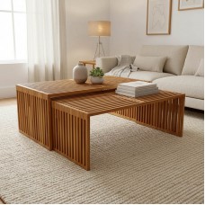 Τραπέζι Tinnie pakoworld σετ 2τεμ teak ξύλο σε φυσική απόχρωση Τραπέζι Tinnie pakoworld σετ 2τεμ teak ξύλο σε φυσική απόχρωση