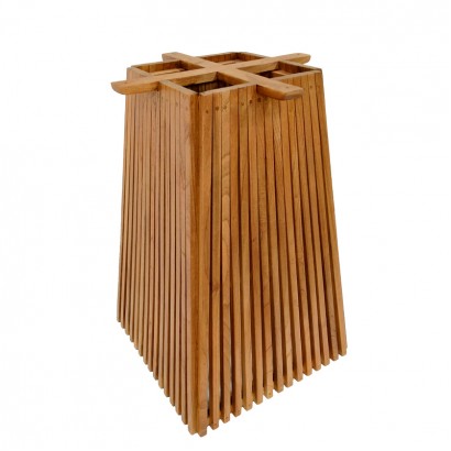 Βάση τραπεζιού μπαρ εσωτερικού χώρου Darius pakoworld mindi ξύλο σε φυσική απόχρωση 60x60x90εκ