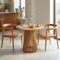 Τραπεζαρία 3τεμ Noody-Kenda I pakoworld teak ξύλο σε φυσική απόχρωση Φ80x75 Τραπεζαρία 3τεμ Noody-Kenda I pakoworld teak ξύλο σε φυσική απόχρωση Φ80x75