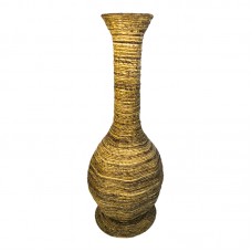 Διακοσμητικό βάζο Strail Inart banana rope σε φυσική απόχρωση Φ40x100εκ
