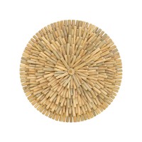 Διακοσμητικό τοίχου Decofy Inart drift ξύλο σε φυσική απόχρωση Φ60x5εκ