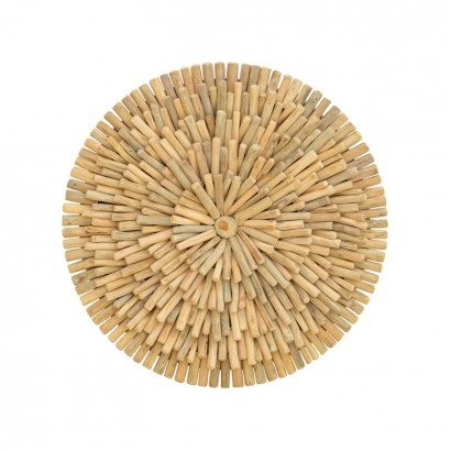 Διακοσμητικό τοίχου Decofy Inart drift ξύλο σε φυσική απόχρωση Φ60x5εκ