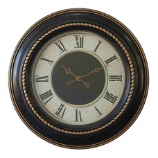 Ρολόι τοίχου Retta Inart σε μαύρη αντικέ και χρυσή απόχρωση Φ60.8x5.6εκ