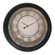 Ρολόι τοίχου Nopla Inart σε μάυρη αντικέ και χρυσή απόχρωση Φ60.2x5.6εκ