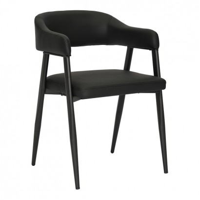 Πολυθρόνα Sezan pakoworld pu σε μαύρη απόχρωση 56x55x78εκ