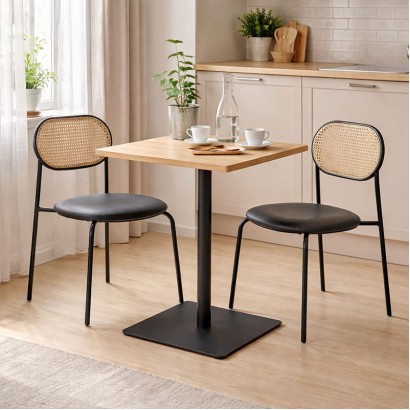 Τραπέζι Nerobian pakoworld mdf σε sonoma απόχρωση 60x60x75εκ