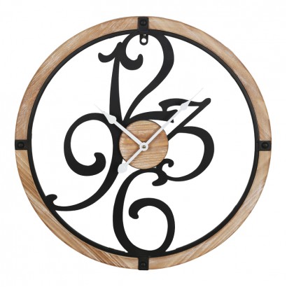 Ρολόι τοίχου Confu Inart μέταλλο σε μαύρη απόχρωση 50x2.5x50εκ