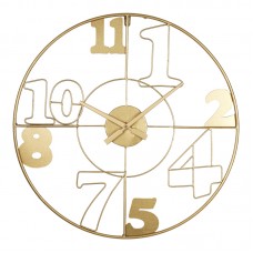 Ρολόι τοίχου Hugo Inart μέταλλο σε χρυσή απόχρωση 60x3x60εκ