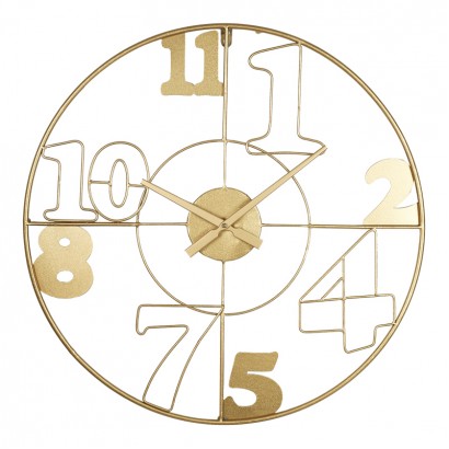 Ρολόι τοίχου Hugo Inart μέταλλο σε χρυσή απόχρωση 60x3x60εκ