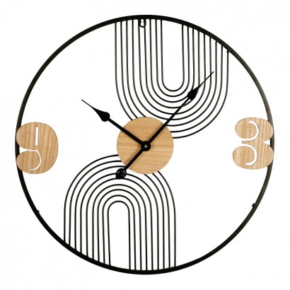 Ρολόι τοίχου Tanel Inart μέταλλο σε μαύρη απόχρωση 60x2.5x60εκ