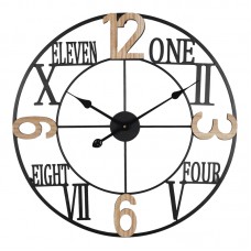 Ρολόι τοίχου Beauco Inart μέταλλο σε μαύρη απόχρωση 60x3x60εκ