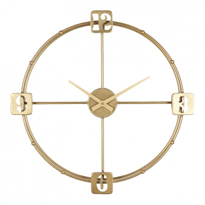 Ρολόι τοίχου Hunga Inart μέταλλο σε χρυσή απόχρωση 60x7.5x60εκ