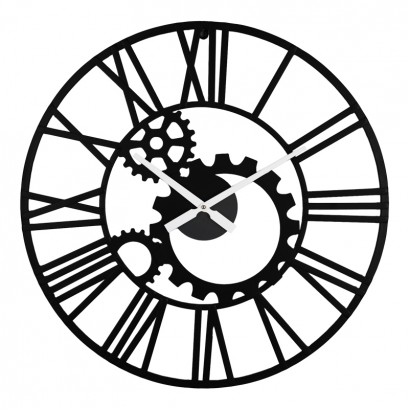 Ρολόι τοίχου Grana Inart μέταλλο σε μαύρη απόχρωση 60x3x60εκ