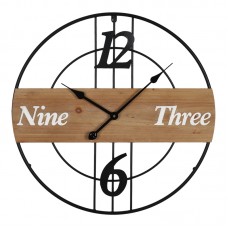 Ρολόι τοίχου Tabla Inart μέταλλο σε μαύρη απόχρωση 60x3x60εκ