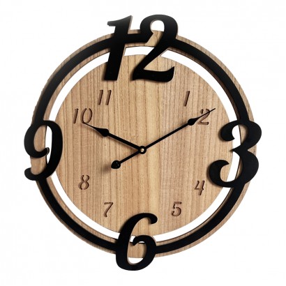 Ρολόι τοίχου Anga Inart μέταλλο σε μαύρη απόχρωση 46x3.5x50εκ