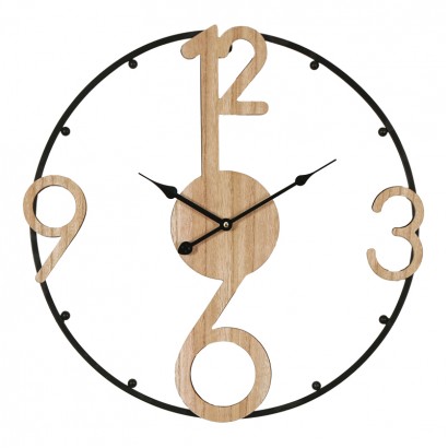 Ρολόι τοίχου Broda Inart μέταλλο σε μαύρη απόχρωση 50x3x50εκ