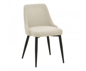 Καρέκλα Zedna pakoworld μπεζ ύφασμα με μαύρα μεταλλικά πόδια 51x58x84εκ