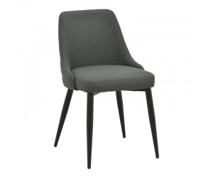 Καρέκλα Zedna pakoworld ανθρακί ύφασμα με μαύρα μεταλλικά πόδια 51x58x84εκ