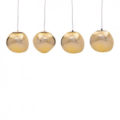 Φωτιστικό οροφής τετράφωτο Vidro pakoworld E27 σε χρυσή απόχρωση 60x15x80εκ