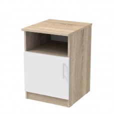 Κομοδίνο Galdi pakoworld σε sonoma-λευκή απόχρωση 40x45x60εκ Κομοδίνο Galdi pakoworld σε sonoma-λευκή απόχρωση 40x45x60εκ