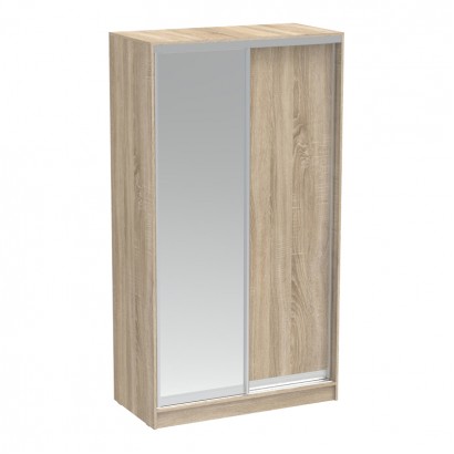 Ντουλάπα δίφυλλη συρόμενη με καθρέφτη Korredor pakoworld σε sonoma απόχρωση 120x60x220εκ
