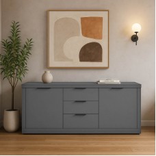 Μπουφές Doha pakoworld σε ανθρακί απόχρωση 180x45x80.5εκ Μπουφές Doha pakoworld σε ανθρακί απόχρωση 180x45x80.5εκ