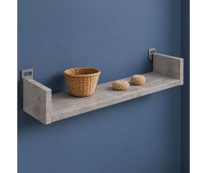 Ραφιέρα τοίχου Derva pakoworld σε cement γκρι απόχρωση 60x15x10cm