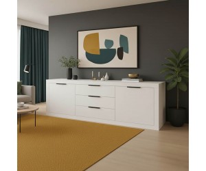 Μπουφές Doha pakoworld σε λευκή απόχρωση 210x45x80.5εκ Μπουφές Doha pakoworld σε λευκή απόχρωση 210x45x80.5εκ