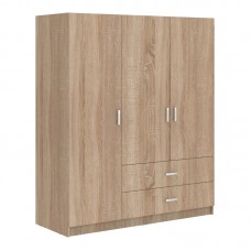 Ντουλάπα τρίφυλλη Royal pakoworld με συρτάρια sonoma 150x58x177εκ Ντουλάπα τρίφυλλη Royal pakoworld με συρτάρια sonoma 150x58x177εκ