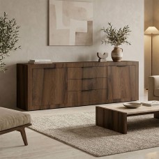 Μπουφές Doha pakoworld καρυδί με oak 210x45x80.5εκ Μπουφές Doha pakoworld καρυδί με oak 210x45x80.5εκ