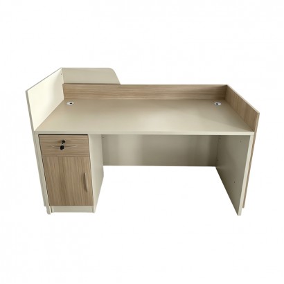 Γραφείο reception Kalu pakoworld σε oak-μπεζ απόχρωση 160x60x105εκ