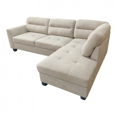 Γωνιακός καναπές αριστερή γωνία Camile pakoworld ύφασμα σε μπεζ απόχρωση 270x174x95εκ