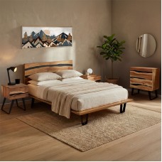 Σετ κρεβατοκάμαρας Imena pakoworld 4τεμ μασίφ ξύλο 160x200εκ