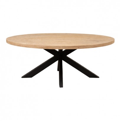 Τραπεζι Jenma pakoworld μασίφ mango ξύλο σε φυσική απόχρωση-πόδι μαύρο μέταλλο 200x100x76εκ Τραπεζι Jenma pakoworld μασίφ mango ξύλο σε φυσική απόχρωση-πόδι μαύρο μέταλλο 200x100x76εκ