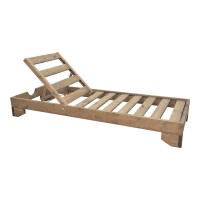 Ξαπλώστρα Fendy pakoworld ξύλο ελάτου σε καρυδί απόχρωση 71.5x200x24εκ