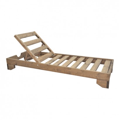 Ξαπλώστρα Fendy pakoworld ξύλο ελάτου σε καρυδί απόχρωση 71.5x200x24εκ