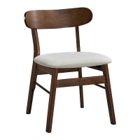 Καρέκλα Cairo pakoworld rubberwood σε καρυδί-εκρού απόχρωση 47x47x76εκ