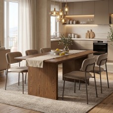 Τραπέζι Eleganza pakoworld mdf σε καρυδί απόχρωση 180x99x75.8εκ