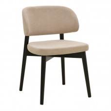Καρέκλα Siena pakoworld μπεζ ύφασμα μαύρο rubberwood 48x50x81εκ Καρέκλα Siena pakoworld μπεζ ύφασμα μαύρο rubberwood 48x50x81εκ