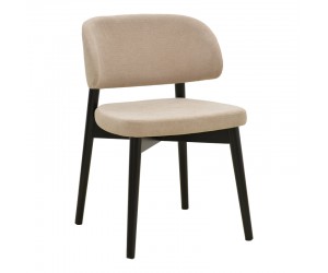 Καρέκλα Siena pakoworld μπεζ ύφασμα μαύρο rubberwood 48x50x81εκ