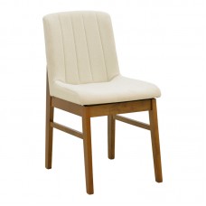 Καρέκλα Dalby pakoworld εκρού ύφασμα καρυδί rubberwood 50x45x85,5εκ Καρέκλα Dalby pakoworld εκρού ύφασμα καρυδί rubberwood 50x45x85,5εκ