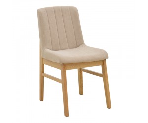 Καρέκλα Dalby pakoworld μπεζ ύφασμα sonoma rubberwood 50x45x85,5εκ