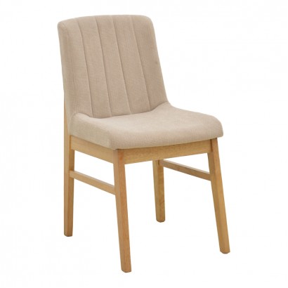Καρέκλα Dalby pakoworld μπεζ ύφασμα sonoma rubberwood 50x45x85,5εκ Καρέκλα Dalby pakoworld μπεζ ύφασμα sonoma rubberwood 50x45x85,5εκ