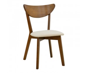 Καρέκλα Canon pakoworld καρυδί rubberwood εκρού ύφασμα 43x52x83,5εκ