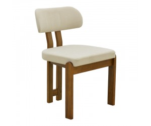 Καρέκλα Genoa pakoworld καρυδί rubberwood και εκρού ύφασμα 50x43x82εκ Καρέκλα Genoa pakoworld καρυδί rubberwood και εκρού ύφασμα 50x43x82εκ