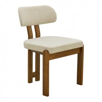 Καρέκλα Genoa pakoworld καρυδί rubberwood και εκρού ύφασμα 50x43x82εκ Καρέκλα Genoa pakoworld καρυδί rubberwood και εκρού ύφασμα 50x43x82εκ